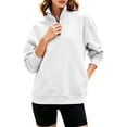 thumbnail image 2 of Jovrlynd White Sweatshirt for Women 2026 Mock Neck Quarter Zip Oversized Long Sleeve Sweatshirts with Pockets 3XL, 2 of 9