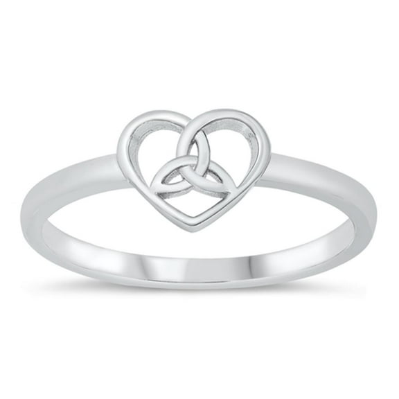 Celtic Interlocking Hearts Love Knot Ring .925 Sterling Silver Band Jewelry Female Male Size 10