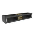 thumbnail image 4 of Alpine 84" Wood Floating Vanity Base in Black with Gold Handles, 4 of 5