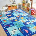 thumbnail image 2 of Lochas Kids Carpet Play Mat Educational Learning Rugs for Playing Children Area Rugs for Bedroom Playroom Nursery,Blue,5x7 Feet, 2 of 7