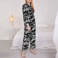 thumbnail image 3 of Fuzoiu Horse Silhouette Print Women's Long-Sleeved Pajama,Lounge Button Down Nightwear,Womens Notch Collar Pajama Set-Medium, 3 of 7
