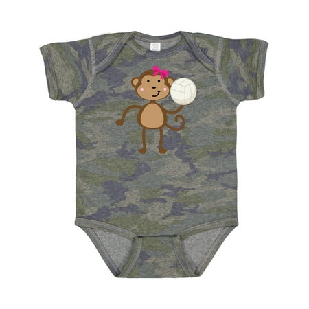 

Inktastic Cute Volleyball Girl Monkey Gift Baby Girl Bodysuit