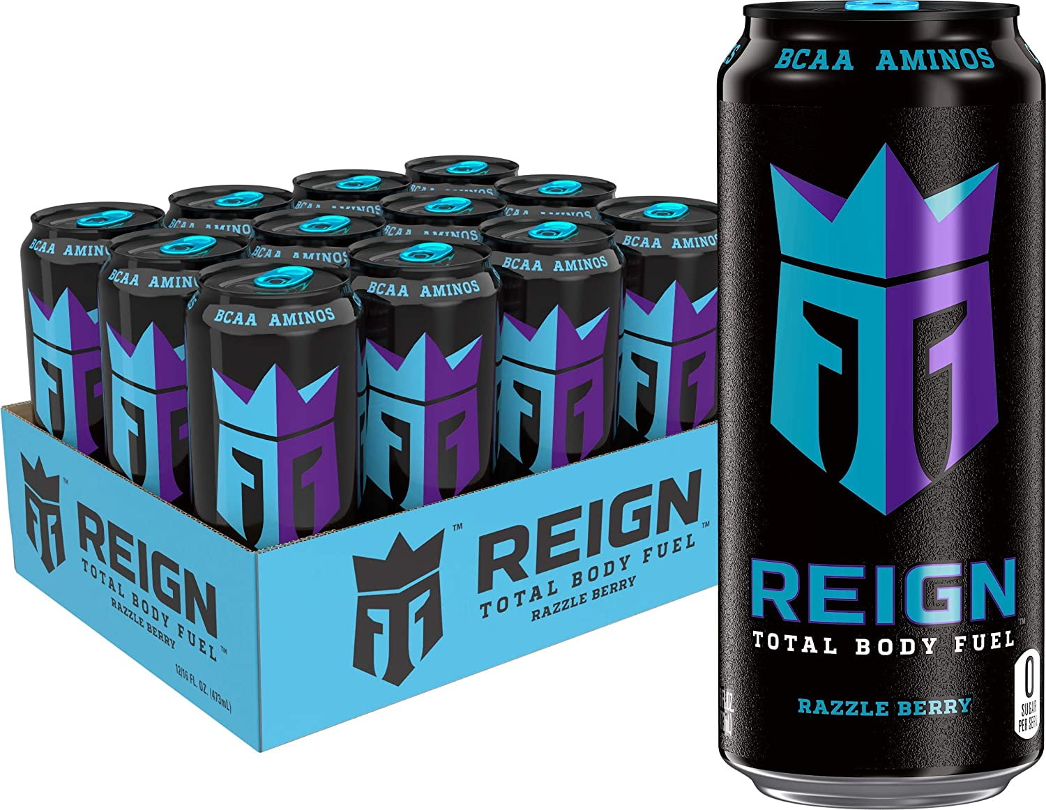 Reign Total Body Fuel, Energy Drink, 16 Fl Oz, Razzle Berry, 12
