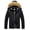 Black, variant on Chrisuno Men Winter Jacket Parka Windproof Ski Raincoat Hood Black White S