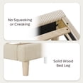 thumbnail image 4 of Bestier King Platform Bed with Adjustable Storage Headboard Shelf, LED Corduroy Upholstered Bed Frame, Beige, 4 of 9