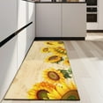 thumbnail image 4 of Beige Sunflower Handwriting Pattern Kitchen Rug Mat,Kitchen Runner Rugs Non Skid Washable,Decorative Kitchen Floor Mats for Kitchen,Sink,Laundry,17"X47", 4 of 5