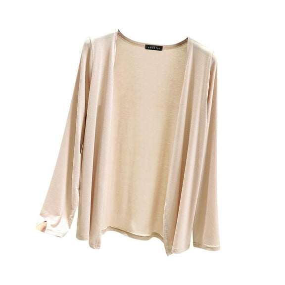 OSFVNOXV Swim Suit Cover Up for Women Long Sleeve Shrugs Loose Fit Solid Color Flowy Open Front Cardigan