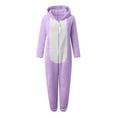 thumbnail image 6 of BFHHYA Girls' Fuzzy Onesie Sleepwear Long Sleeve Full Zip Cat-Ear Hooded Jumpsuit Sleepwear Loungewear for At-Home Play & Sleep, 6 of 6