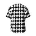 thumbnail image 6 of Lafuoo Black And White Diamonds Pattern Men's Cuban Collar Short Sleeve Shirt, Button-Down Resort Beach Pocket Shirt-XX-Large, 6 of 7