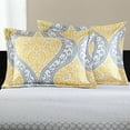 Mainstays Yellow Damask 8 Piece Bed in a Bag Bedding Set, Full
