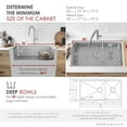 thumbnail image 4 of Stylish Undermount 36" Stainless Steel Double Bowl 60/40 Workstation Kitchen Sink with 7 accs S-636W, 4 of 13