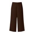 thumbnail image 4 of qelini Wide Leg Ankle Pants Women Straight Leg Trousers Pockets Elastic Waist Solid Color Casual Pants, 4 of 9