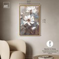 thumbnail image 5 of White Textured Flowers Canvas Elegant Floral Wall Art by Art Remedy, Gold Frame, 24" x 36", 5 of 7