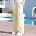 thumbnail image 3 of OGLCCG Girls Wide Leg Pants Flowy Loose Fit Palazzo Pants for Girls Kids Solid Color Casual Beach Trousers with Pockets Size 5-15, 3 of 3