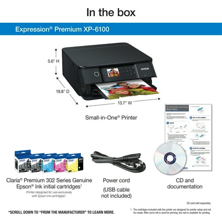 Epson - Expression Premium XP-6100 Wireless All-In-One Inkjet Printer - Black