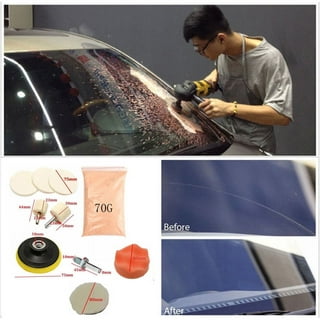  Glass Polish 23005 Automotive Glass Scratch Removal Kit for  Windshield & All Car Glass - Ø 3 inch with Drill Attachment : Automotive
