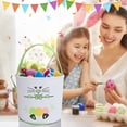 thumbnail image 3 of Under 10 Hangs Cute Animal Basket Holiday Rabbit Bunny Printed Canvas Gift Carry Candy Bag, 3 of 3