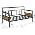 thumbnail image 2 of Homhougo Twin Metal Daybed Frame, Heavy Duty for Living Room/Bedroom - Black, 2 of 8