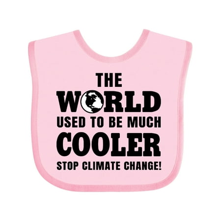 

Inktastic The World Used to be Much Cooler Stop Climate Change Gift Baby Boy or Baby Girl Bib
