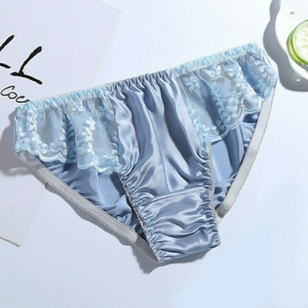 

Women s Silk Satin Lace Briefs G-String Panties Lingerie Soft Underwear Knickers
