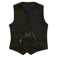 thumbnail image 3 of Tank Tops Men, Men's Vintage Slim Fit Double-Breasted Solid Suit Vest, 3 of 6