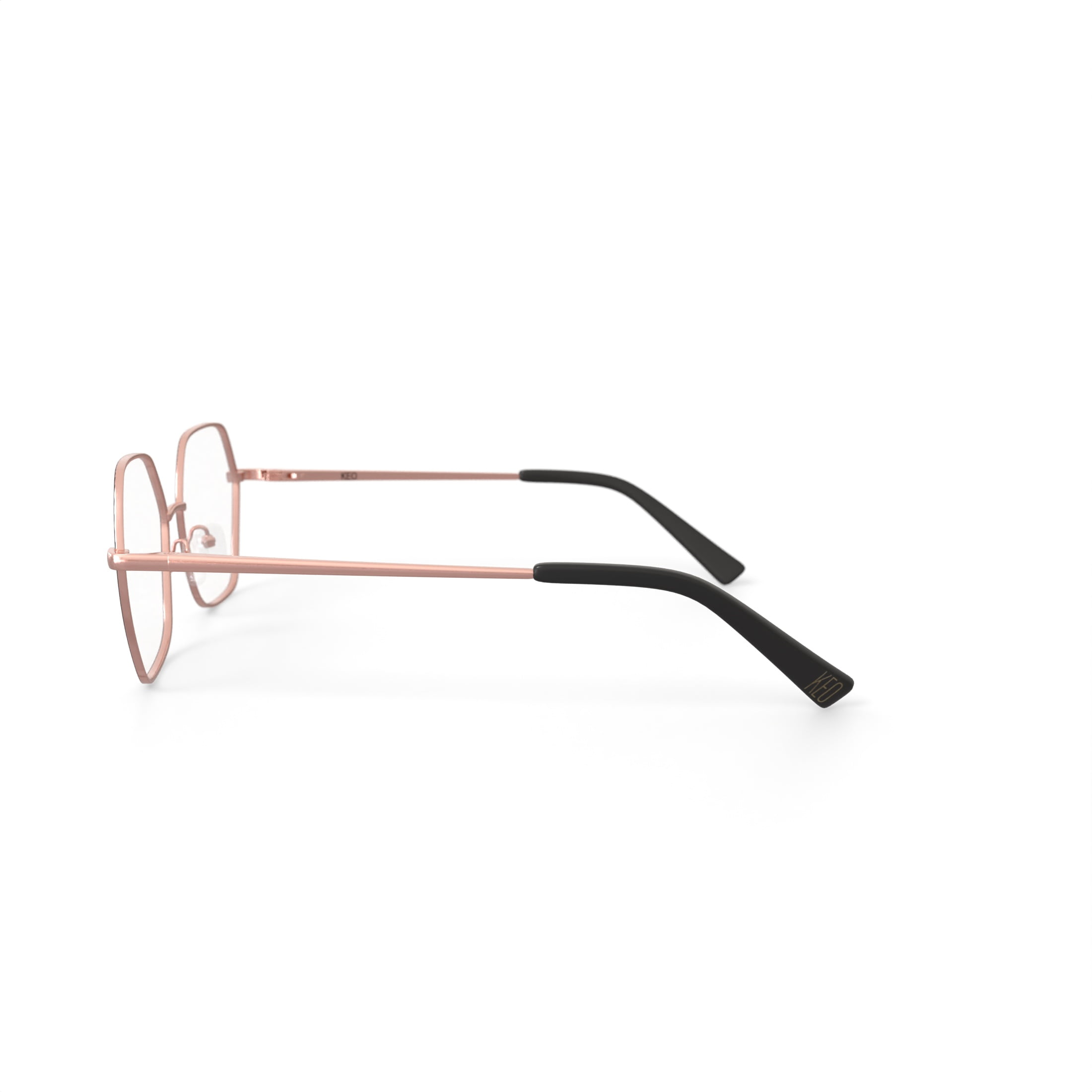 Keo Women’s Koda Oversized Prescription Eyeglasses with Case, Rose Gold/Black