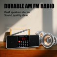 thumbnail image 2 of (Negro) Radio portátil recargable, altavoz Bluetooth estéreo AM FM, altavoz inalámbrico con reproductor de MP3, entrada auxiliar, tarjeta TF, unidad flash USB, temporizador de apagado, regalo de Navidad oso de fresa Electrónica, 2 of 5