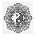 thumbnail image 3 of Ambesonne Peace Shower Curtain, Floral Yoga, 69"Wx75"L, Black White, 3 of 5