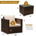 thumbnail image 2 of Patiojoy 3-Pirce Rattan Patio Furniture Set with 2 Cushioned Sofas and Coffee Table, Brown, 2 of 7
