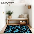 thumbnail image 3 of ODIKA 4'x6' Machine Washable Non-Slip Area Rug, Nocturnal Moth Garden Enchanted Wilderness Fantasy High Traffic Rug, Black, 574834, 3 of 7