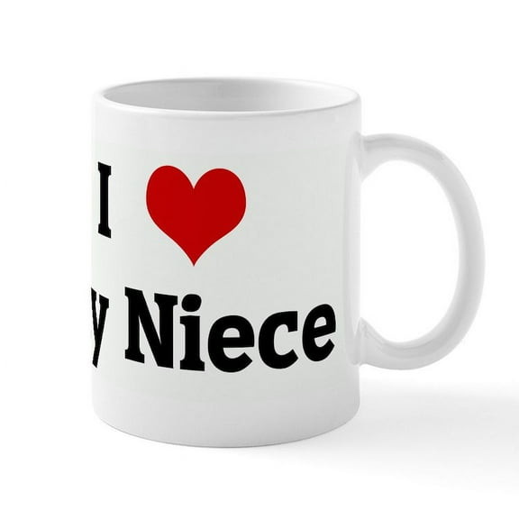 CafePress - I Love My Niece Mug - 11 oz Ceramic Mug - Novelty Coffee Tea Cup