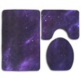thumbnail image 1 of ABPHQTO Cielo estrellado púrpura Juego de alfombras de baño de 3 piezas Alfombra de baño Alfombra de contorno y tapa de inodoro ABPHQTO Cont-CHAPPLE-28919, 1 of 2