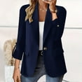thumbnail image 2 of Evdexr Womens Lightweight Blazers Business Open Front Suit Jackets Lapel Long Sleeve Work Blazer Jackets Summer Lined Loose One Button Suit Cardigan with Pockets Navy 2XL, 2 of 3