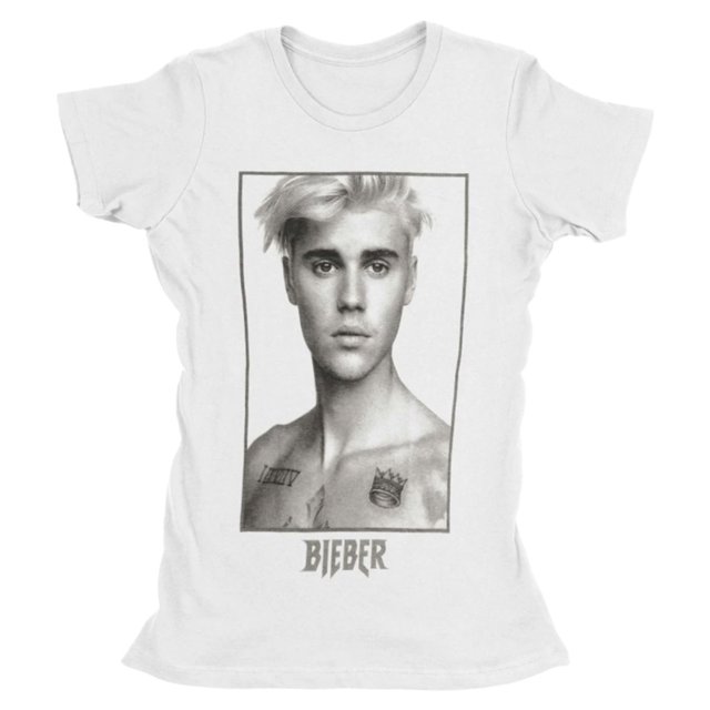 Justin Bieber T-Shirt en Coton Désolé pour Femmes