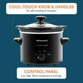 thumbnail image 2 of Elite Gourmet MST239X Electric Round Slow Cooker, Adjustable Temp, Entrees, Sauces, Stews & Dips, Dishwasher Safe Glass Lid & Crock, 2 Quart, Black, 2 of 5
