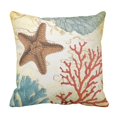 thumbnail image 1 of RYLABLUE Map Fish Colorful Caribbean Starfish and Coral Ocean Pillowcase Cover 20x20 inch, 1 of 1