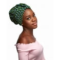 thumbnail image 3 of Green  Ankara Print Silk Lined Bonnet With Band, 3 of 5