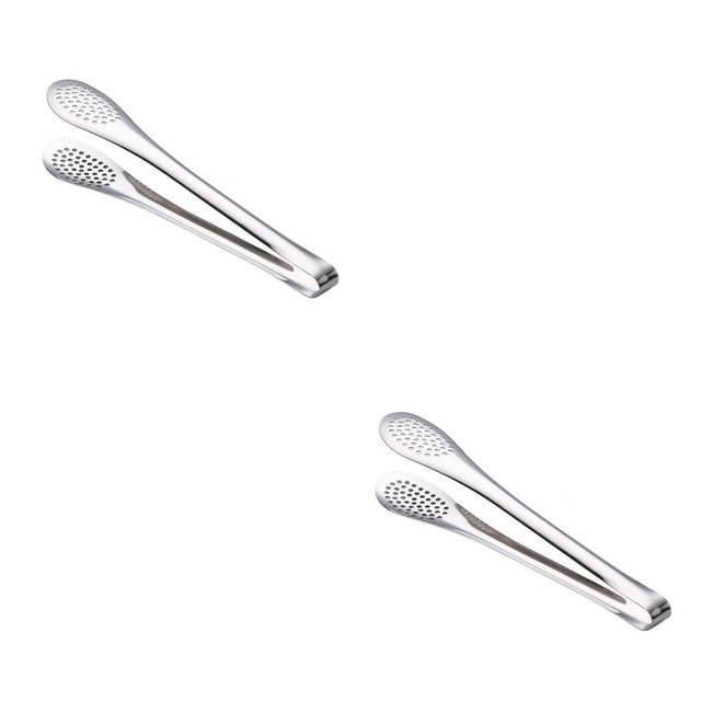 Pinza para alimentos Cateissary de acero inoxidable Plata 13x2.8 cm 2Conjunto