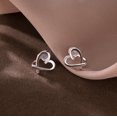thumbnail image 4 of Solid 925 Sterling Silver Love Heart Clip On Earrings Ear Cuffs for Women Teens Heart Wrap Earrings No Piercing, 4 of 8