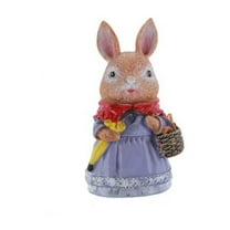Outdoor Easter Bunny, Weather-Resistant Resin Rabbit Garden Statue for Yard, Flower Bed, Porch & Spring Landscape Decor D