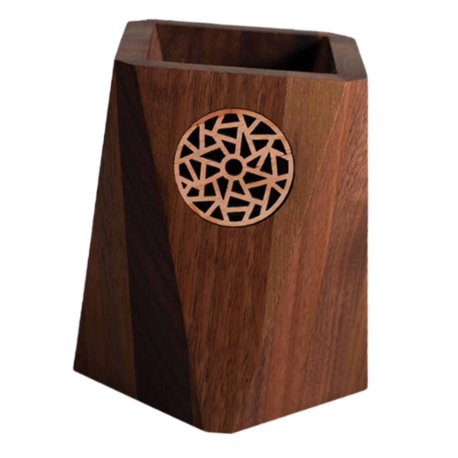 Zxpjkyu Wooden Pen Holder Stand Wooden Pencil Box Gift Multipurpose Use Wood Storage Box 7.5x10.5cm