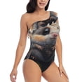 thumbnail image 3 of Honeii Cute Fat Ball Branch for women's one-piece swimsuit featuring a chic one-shoulder design experience elegance and style in the water-Small, 3 of 6