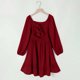 thumbnail image 4 of Vestido Largo de Manga Larga de Color Sólido de Moda Y Cómodo para las Niñas con Falda Plisada de Cinturón para Diario, Viajes, Vacaciones, Fiestas de Cumpleaños, 4 of 9