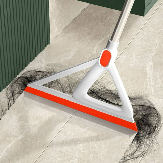 CEHVOM Multifunctional Magic Broom and Squeegee,V Shape Squeegee Broom for Floor,Detachable Silicone Sweeping Besom with Stainless Steel Handle for Clean Liquid, Food Mess, Pet Hair Remover