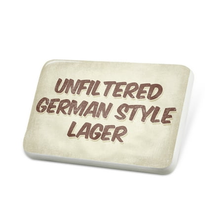 Porcelein Pin Unfiltered German Style Lager Beer, Vintage style Lapel Badge –