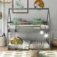 thumbnail image 2 of Euroco Twin over Twin House Bed, Low Bunk Bed for Kid Teens Room, Gray, 2 of 13