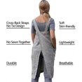 thumbnail image 4 of Women's Cotton Linen Apron Kitchen Apron Baking Cooking Gardening Work Dress Kitchen Special Apron - Grey (XL), 4 of 5