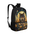 thumbnail image 2 of Uourmeti Wolf Sunflower Pattern Large Capacity Backpack for Work Outdoor, Multiple Pockets Daypack Lightweight School Backpack, 2 of 6