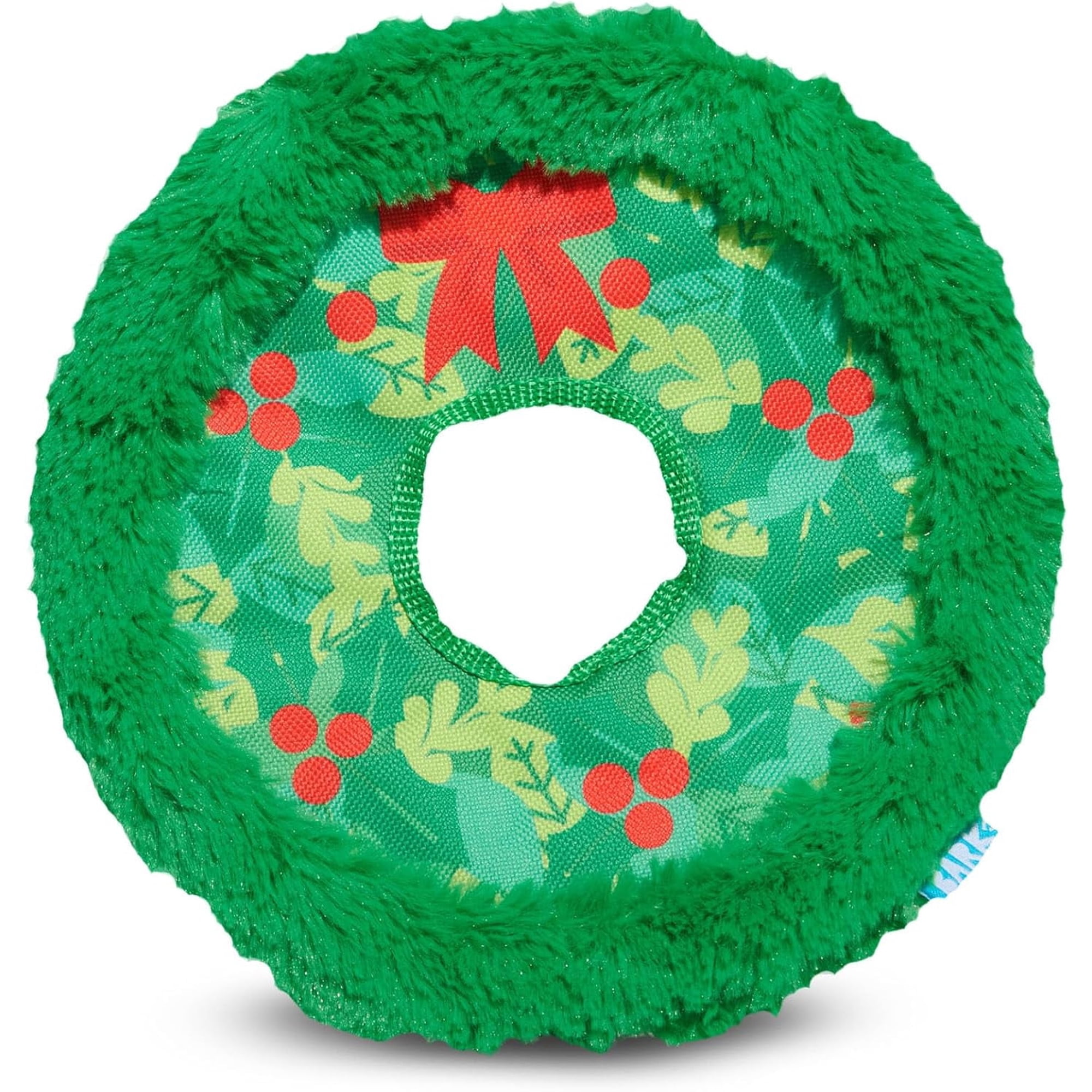 Barkbox BARK Holiday Wreath Toss – The Ultimate Fetch and Fling Disc Toy Dogs, Made with T-Shirt Rope and Plush Crinkle