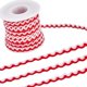 thumbnail image 1 of Cinta de flecos ondulados de 17,5 yardas x 8 mm, cinta zigzag roja y blanca, cinta tejida zigzag, 1 of 9